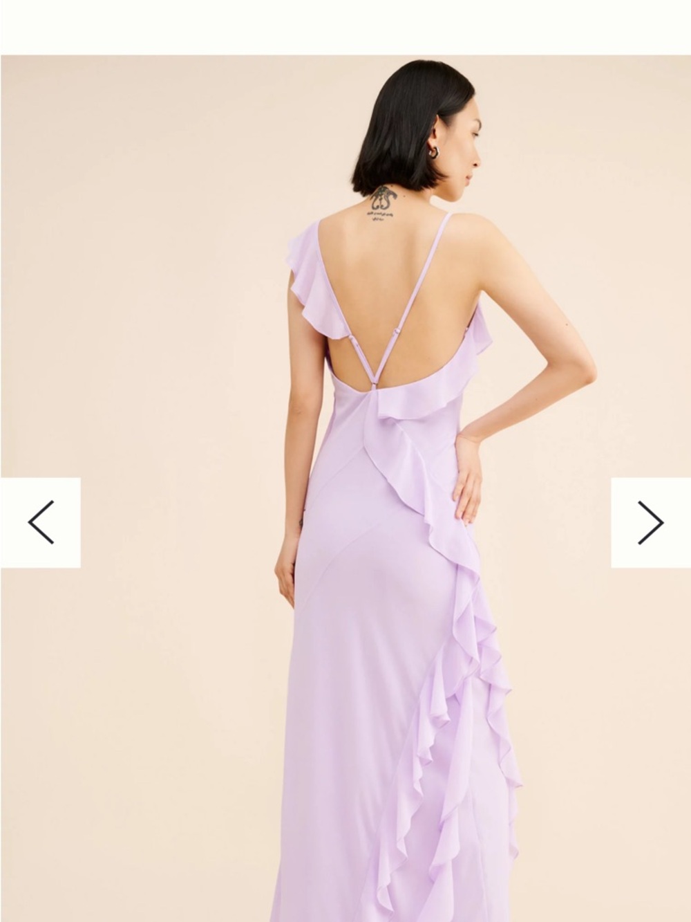 Lilac Ruffle V-Neck Ruffle Trim Dress - Picture 2 of 4